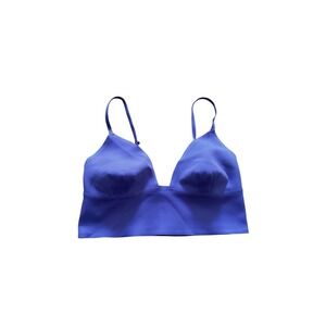 Free People Intimately Bralette Blue Adjustable Straps V Neck Smocked Detail LG